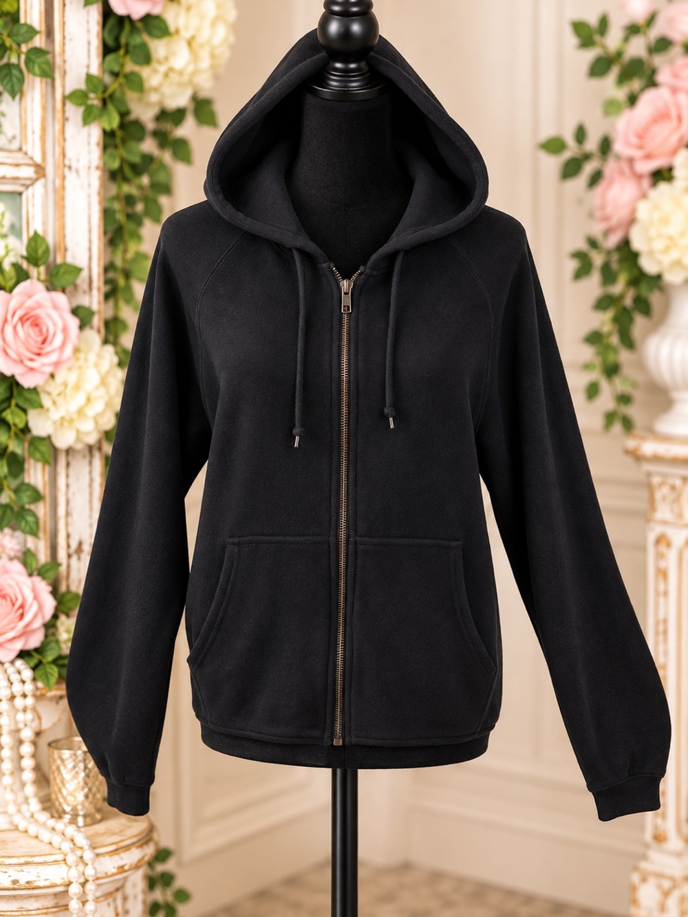MODA INT’L  Ladies Zip Front Navy Hoodie